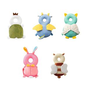 동물 모양 아기 머리 보호대 통기성 면 소재 아기 등받이 쿠션 안전 패드가 있는 유아 보행 훈련용 백팩