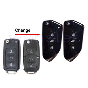 스코다 시트 B5 Mk6 캐디 티구안 옥타비아, 폭스바겐 제타 골프 폴로 파사트 비틀용 자동차 키 케이스 쉘 하우징 업그레이드