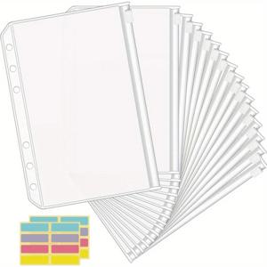 A5 A6 A7 바인더 포켓 6팩 6홀 A6 바인더 인서트 현금 봉투 투명 현금 봉투 지퍼 파우치 바인더용 파우치