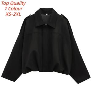 2026 여성용 봄버 재킷 라펠 긴소매 지퍼 스웨이드 재킷 여성용 신상 하이 스트리트 크롭 레이싱 재킷 코트 아우터웨어