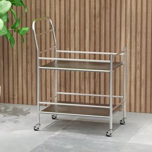 호텔 서비스 카트 하우스키핑 트롤리 헤비 듀티 스테인리스 스틸 다용도 선반 유틸리티 카트 무소음 캐스터 공간 절약형