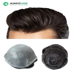 OS21-탐지되지 않는 남성 가발, 전체 V 루프 슈퍼 얇은 피부 헤어 교체 시스템, 남성용 천연 헤어 라인 가발