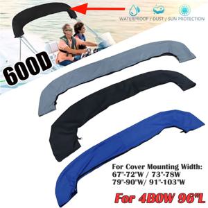 4 활 Bimini 탑 부츠 커버 600D 프레임 없음 요트 보트 커버 지퍼 안티 UV 방수 방진 커버 해양 액세서리