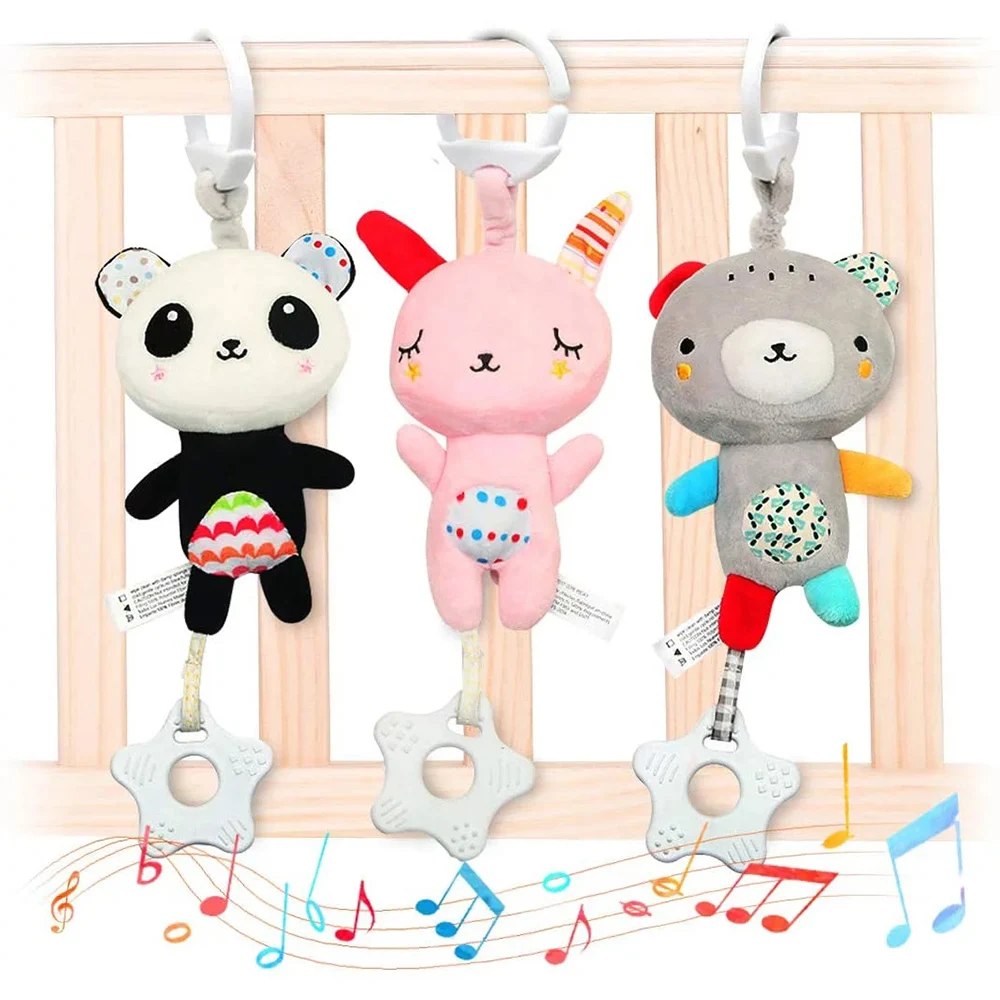 Teethers와 아기 딸랑이 부드러운 플러시 유모차 자동차 좌석 어린이 침대 아기 교수형 장난감 개발 신생아 비비 선물을위한 유아 장난감