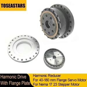 플랜지 플레이트 컵 유형 고조파 감속기가있는 고조파 드라이브 Nema17 23 단계 40 60 80mm 플랜지 서보 모터 용 휴머노이드 로봇 암