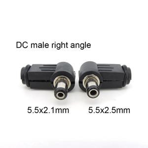 DC 암수 전원 플러그 잭 소켓 어댑터, 5.5mm * 2.5mm, 2.1mm, 직선 직각 90 도 커넥터, 5.5*2.5mm, 5521 L1