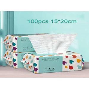 일회용 페이스 타올, 성인 및 유아용 2팩 200개 매우 부드럽고 두꺼운 세탁 천, 세탁 및 건조용 건식 물티슈