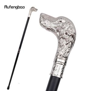 흰색 충성 개 머리 지팡이, 패션 장식 지팡이, 신사 우아한 코스프레 지팡이 손잡이 크로시에 93cm