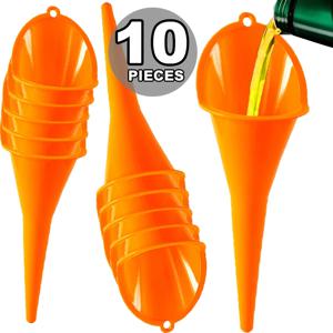 3개 자동차 롱 스템 깔때기 휘발유 오일 연료 주입 도구, 튐 방지 플라스틱 오일 깔때기, 오토바이 주유 도구