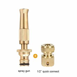 스프레이 노즐 물총 황동 고압 직접 분사 스프링클러 퀵 커넥터 가정용 정원 호스 조절 가능 건