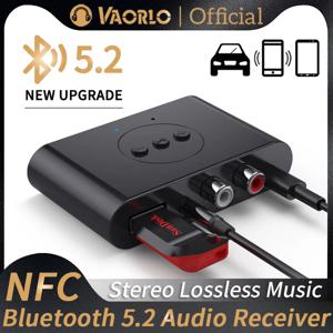 Bluetooth 5.2 오디오 수신기 NFC U 디스크 3.5mm AUX RCA USB 스테레오 음악 무선 어댑터 (차량용 키트 스피커 앰프 용 마이크 포함)