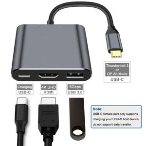 3-in-1 USB-C 허브: 타입-C 3in1 PD100W+HDMI(4K/30Hz)+USB3.0