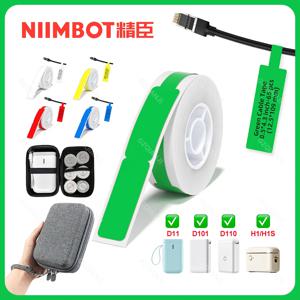 NIIMBOT 스티커 자체 접착 라벨 감열지 D11 D101 D110 미니 프린터 흰색 다채로운 방수 케이블 테이프 롤