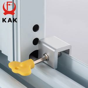 KAK 조정 가능한 창 잠금 스토퍼 어린이와 애완 동물을위한 안전 잠금 장치 도난 방지 도어 잠금 장치 비 펀치 슬라이딩 창 잠금 하드웨어