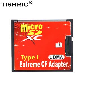 TISHRIC Micro SD TF-MicroSD/HC 용 CF 카드 어댑터-컴팩트 플래시 유형 I 메모리 카드 리더 변환기 (카메라 용)