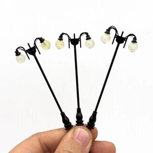 Ho 체중계 3V 다리미 바디 가든 라이트 모델, 따뜻한 화이트 가든 포스트 램프, 조경 샌드테이블 모델, 기차 철도 레이아웃, 7cm