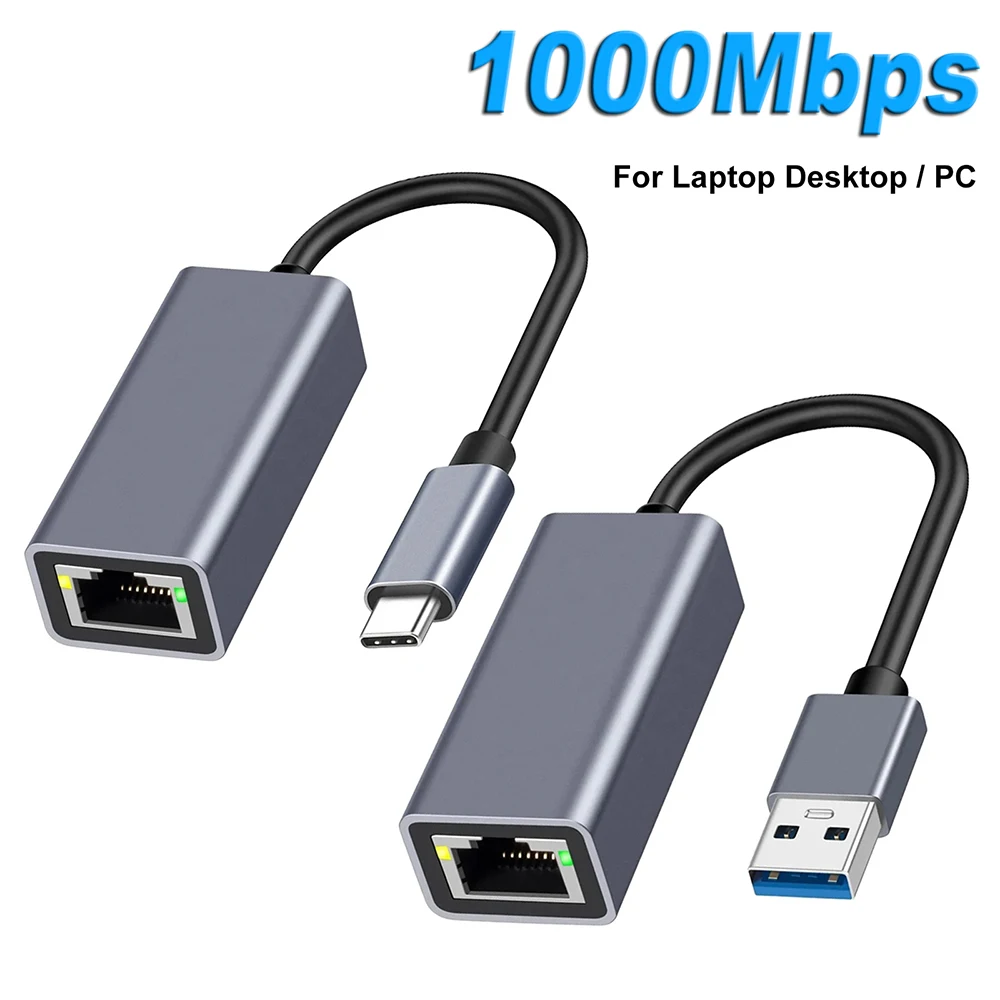 USB 유형 C 이더넷 어댑터 MacBook PC 용 1000Mbps USB 3.0 RJ45 네트워크 카드 Windows XP 7 8 10 Android USB Lan 인터넷 케이블