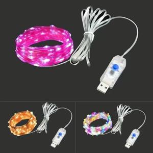 LED 요정 조명 USB 전원 문자열 조명 크리스마스 화환 새해 웨딩 파티 트리 정원 테라스 장식 8 기능