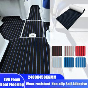 2400x450x6mm 자체 접착 EVA 폼 해양 보트 요트 바닥재 가짜 티크 데크 시트 패드 보트 데크 장식 매트