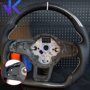 카본 파이버 맞춤형 스티어링 휠 가죽 알칸타라 티구안 파사트 폭스바겐 골프 MK7 7.5 GTI GTD GTE 2013-2020 GTI용