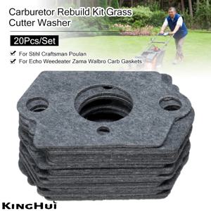 20 개/대 기화기 재구성 키트 Echo Weedeater Zama Walbro Carb Gaskets 용 Stihl Craftsman Poulan 용 잔디 커터 와셔