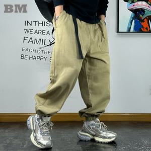 일본 하이 퀄리티 헐렁한 카고 팬츠, 하라주쿠 캐주얼 남성 의류, 플러스 사이즈 조거 패션, 느슨한 작업 바지