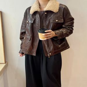 여성용 따뜻한 구스 다운 재킷, 정품 양가죽 재킷, 천연 메리노 양 모피 칼라 코트, 럭셔리 여성 코트