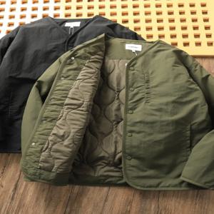 아메리칸 레트로 워크웨어 칼라리스 자켓 남성 가을 겨울 새로운 스타일 심플 트렌디 브랜드 코튼 의류 루즈핏 지퍼