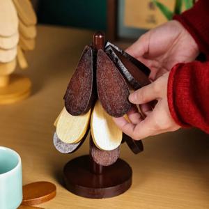 나무 단열 매트 원목 식탁용 방열 매트 냄비 받침대 축제 선물 창의적이고 개인화된 홈 장식