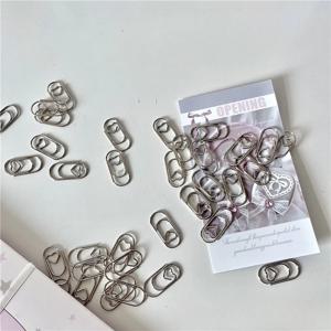 30 개/대 Ins 단순 레트로 종이 클립 슬리버 컬러 하트 스타일 스크랩북 종이 클립 DIY 장식 메모 패드 고정 장식 핀