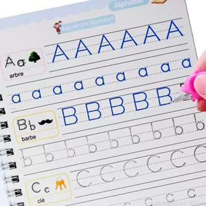 프랑스어 매직 카피북 재사용이 가능한 마법의 책 영숫자 그리기 수학 쓰기 어린이 서예 단행본 배우기