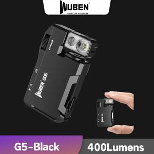 WUBEN G5 EDC 손전등 400루멘 RGB&화이트 Type-C 충전식 포켓 크기의 광채 키체인 전구 내장 배터리