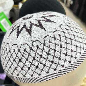 남성용 무슬림 모자 의류 크로셰 니트 모자 터키 쿠피 이슬람 키파 유대교 터번 화이트 코튼 메쉬 0769