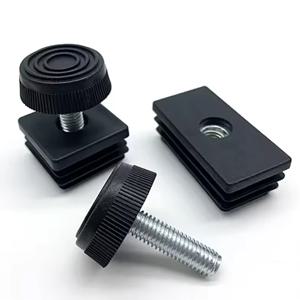 4-50Pcs PP 플라스틱 사각형 조정 가능한 피트 패드 나사 M6 M8 테이블 의자 레벨링 발 패드 가구 다리 충격 방지 보호
