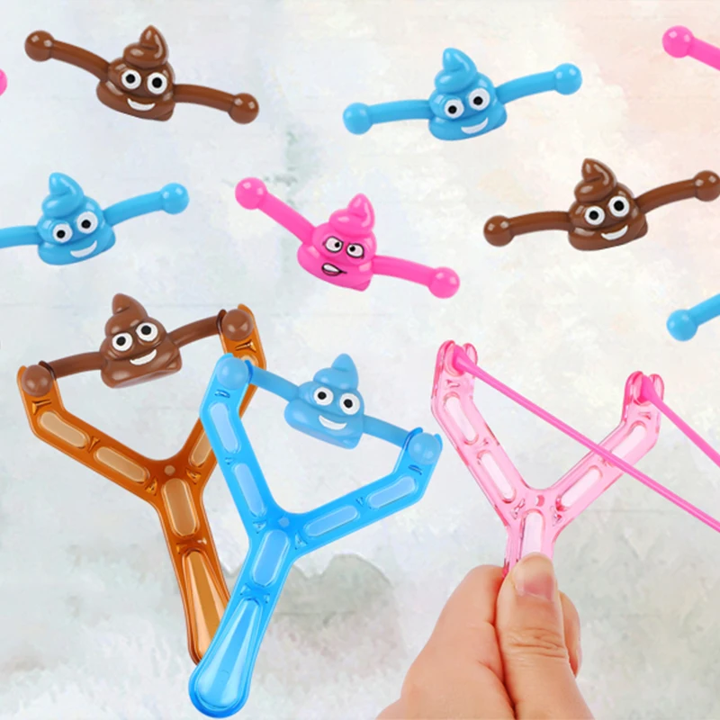 1-10PCS 재미 있은 슈팅 새총 장난 가짜 똥 똥 게임 Antistress 어린이 날 감압 장난감 어린이 생일 파티 선물