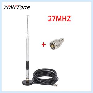 CB 무전기 안테나 키트-27MHz 텔레스코픽 로드(9-51인치) BNC-PL259 어댑터, 마그네틱 마운트 베이스 및 5M RG-58 동축 케이블 포함