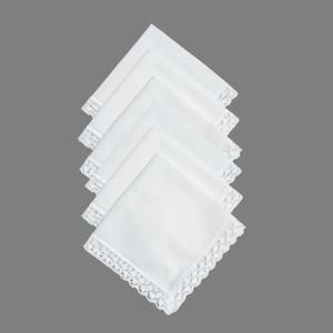 6pcs 코 튼 레이스 순수한 흰색 작은 손수건 결혼식 시즌 행복 파티 장식 DIY 26*26cm