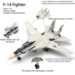 F-14 전투기, 1:72, 조립된 플라스틱 비행기 모델(디스플레이 랙 포함), 홈 디스플레이 및 컬렉션, 창의적인 선물