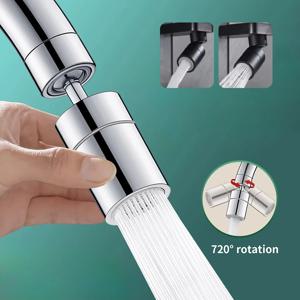 360 °   회전식 주방 수도꼭지 스프레이 헤드 필터 세면대 스플래시 방지 어댑터 2 모드 조절 가능한 주방 싱크 수도꼭지 통풍기 크레인