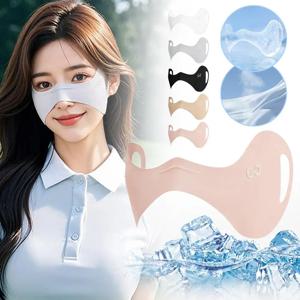 새로운 아이스 실크 자외선 차단 페이스 마스크 통기성 자외선 차단 페이스 스카프 안티 UV 눈 보호 마스크 러닝 골프 페이스 마스크 라이딩