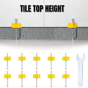 10PCS 수동 타일 로케이터 벽 타일, 레귤레이터 높이 조정 포지셔너 레벨러, 세라믹 미세 스레드 상승 건설 도구