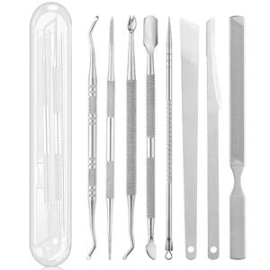 프리미엄 발 관리 키트 8종, 굳은살 제거 파일, 각질 제거기, 큐티클 푸셔, 페디큐어 도구 (굳은 피부, 건강한 피부 관리용)