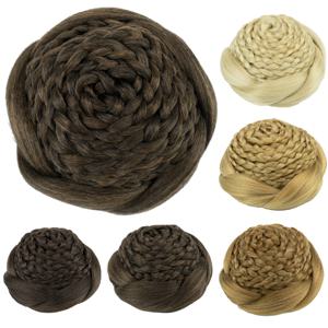 합성 머리 땋은 Chignon 댄서 헤어 커버 도넛 헤어 피스 Scrunchies Bun Afro Puff Hair Buns for Women