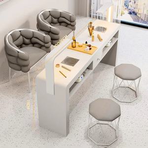 라이트 전문 스토리지가있는 대리석 탑 럭셔리 네일 테이블 프랑스 네일 데스크 디자인 클래식 메사 매니큐어 살롱 가구