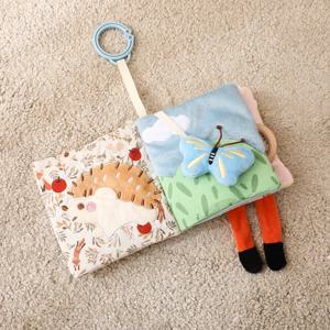 아기 장난감 헝겊 책 조기 교육 아기 장난감 감각 책 아기 부드러운 책 장난감 거울과 푹신한 만화 코끼리 책