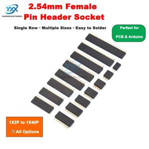 10PCS 단일 행 암 핀 헤더 소켓 피치 2.54mm 핀 커넥터 1*2p 3p 4p 5p 6p 7p 8p 9p 10p 12p 14p 16p 18p 20p 22p 40p