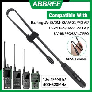 ABBREE CS 전술 안테나 SMA 암 144/430MHz 듀얼 밴드 (바오펑 UV-32 DM-32 UV-21 PRO V2 UV-21 GPS UV-17 PRO 햄 라디오용)