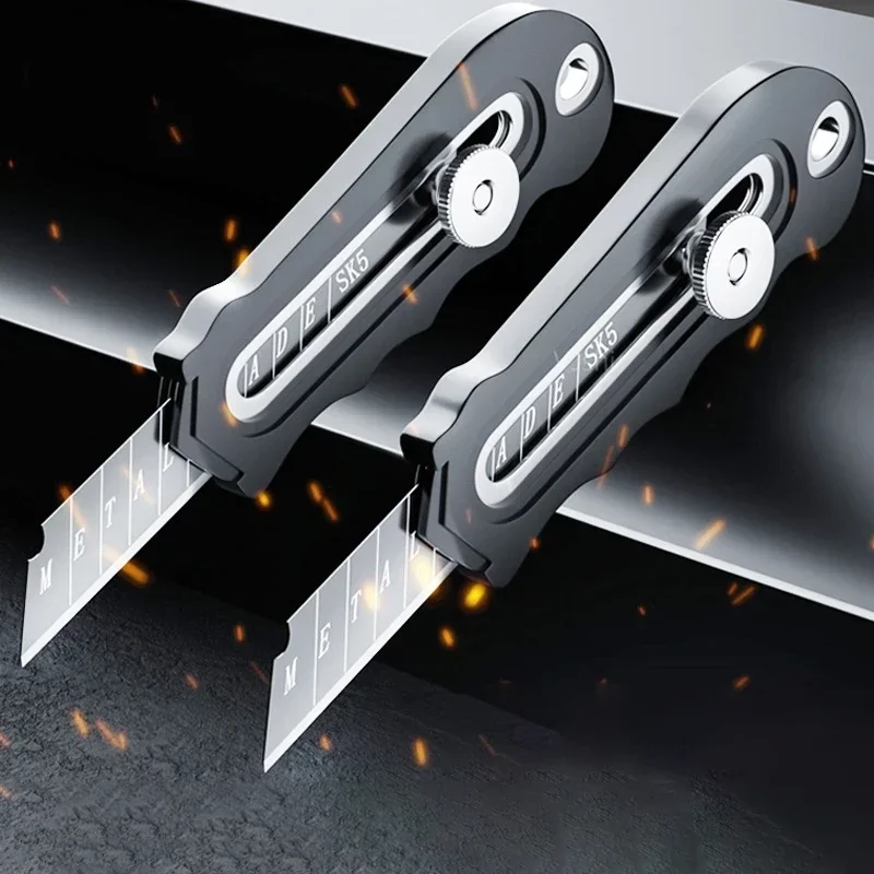 스테인리스 스틸 산업용 유틸리티 나이프 교체 가능한 고탄소강 블레이드 종이 커터 사무실 미술 학생용품