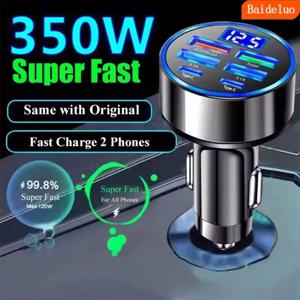350W USB 차량용 충전기 PD QC3.0 USB C 차량용 휴대폰 충전기 타입 C 어댑터 아이폰 삼성 화웨이 샤오미 고속 충전 ﻿