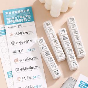 저널 GO 귀여운 고양이 이모티콘 스탬프 콜라주 정크 저널링 플래너 스탬핑 DIY 스크랩북 장식 사랑스러운 새끼 고양이 스탬프